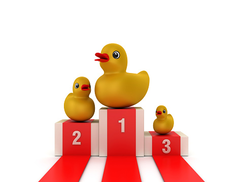 Podium with Rubber Duck - 3D Rendering