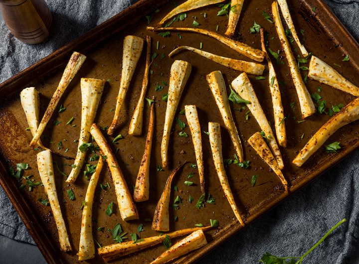 Healthy Homemade Roasted Parsnips with Salt and Pepper